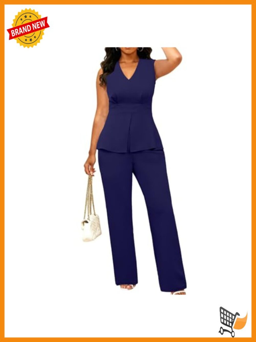 Sleeveless Vest Blazer Pant Suit Set 2 Piece Business Casual Work Outfit